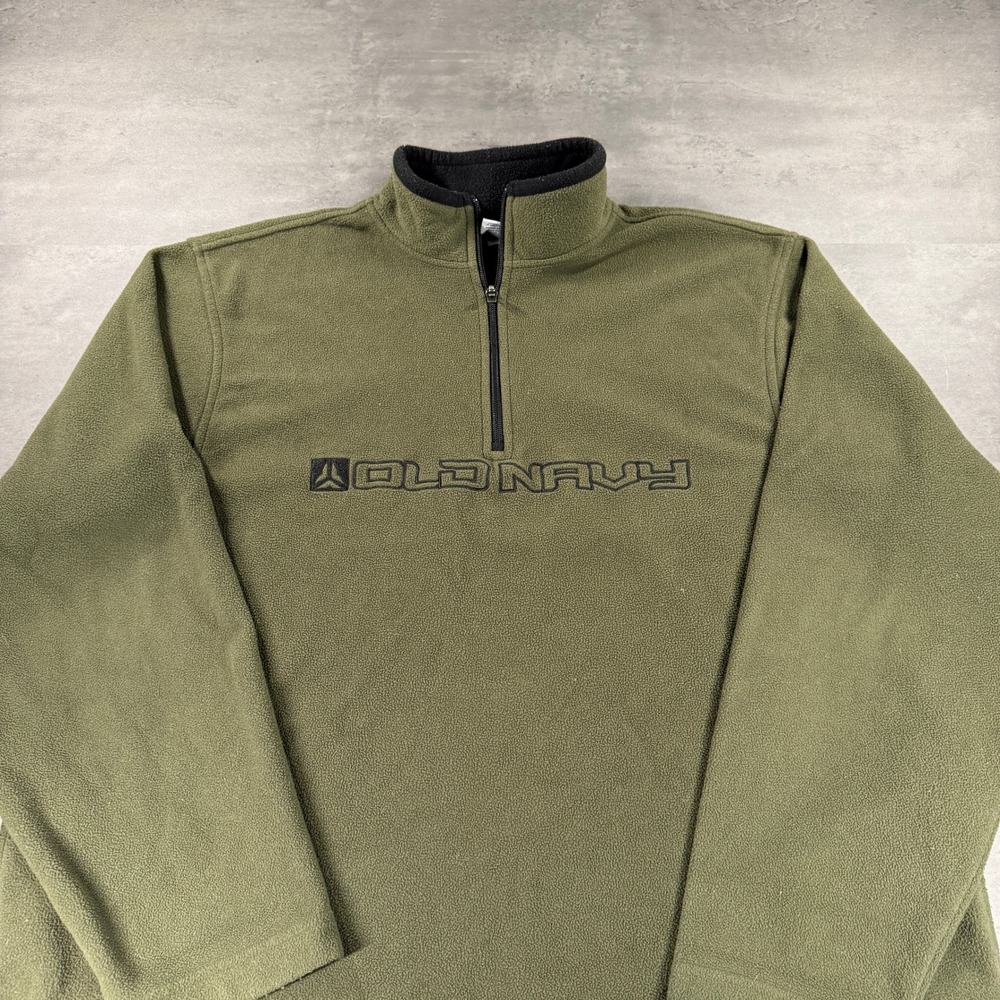 Vintage Old Navy Sweatshirt Mens 2XL XXL Army Green Pullover Y2K 90s Baggy Skate